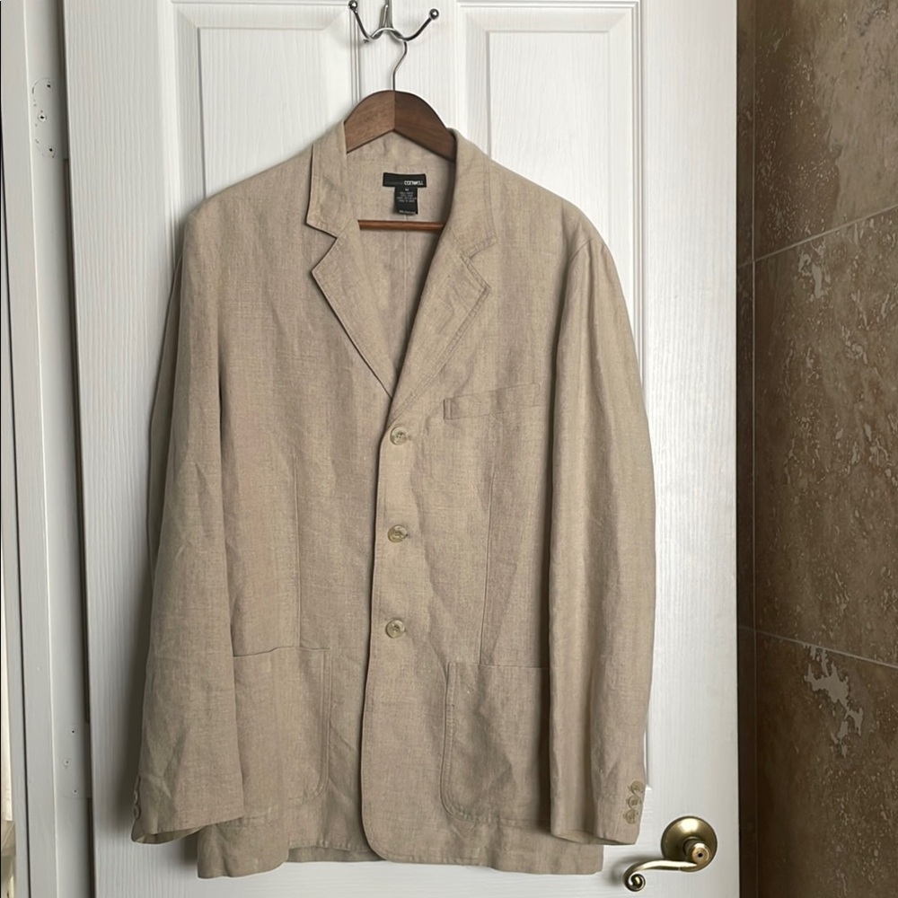 Men's Beige Linen Blazer